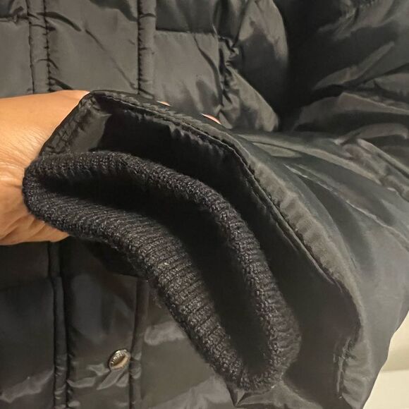 London Fog Faux Fur Trim Hooded Down Puffer Coat - Picture 7 of 10